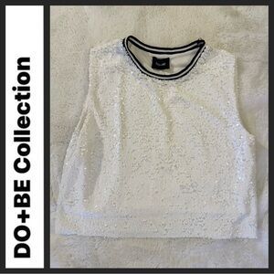 Do + Be White Sequin Women's Top